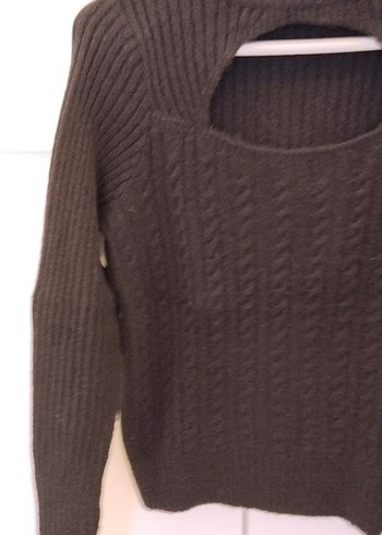 Siyah Örgü Boğazlı Kadın Kazak - Görsel 3