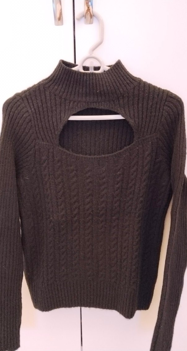 Siyah Örgü Boğazlı Kadın Kazak - Görsel 5