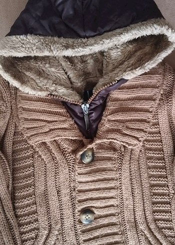 Erkek Kahverengi Örgü Hırka - Görsel 2