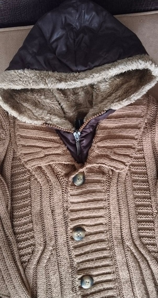 Erkek Kahverengi Örgü Hırka - Görsel 2