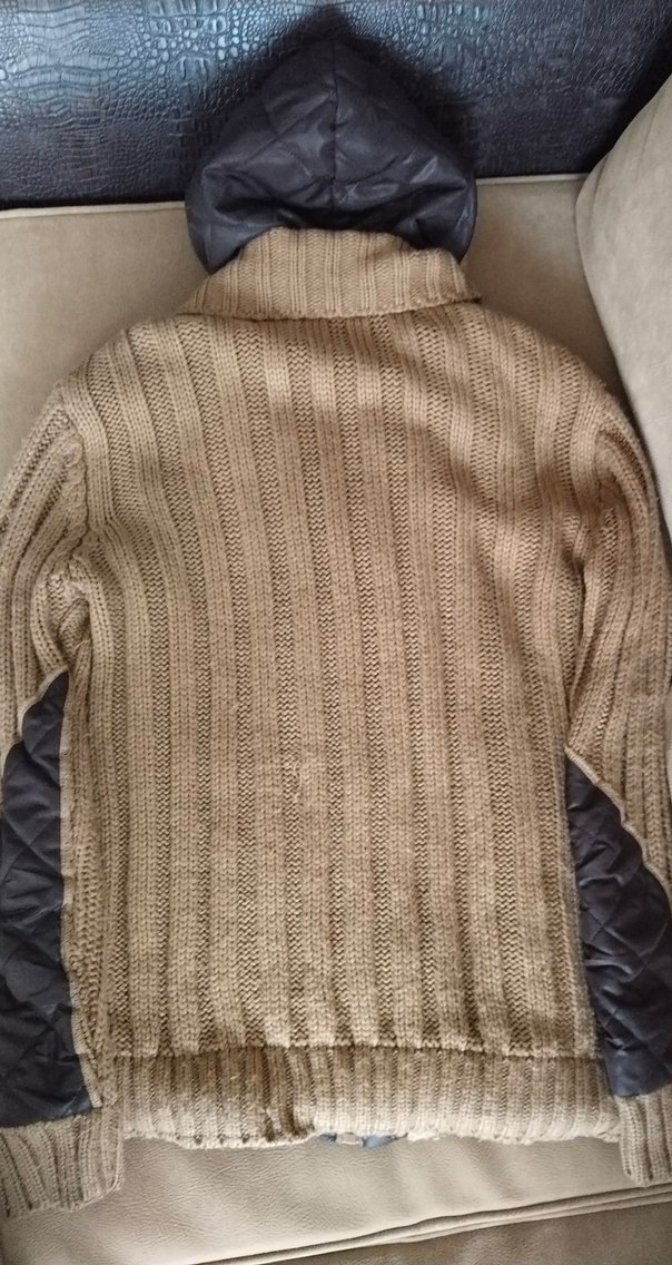 Erkek Kahverengi Örgü Hırka - Görsel 5