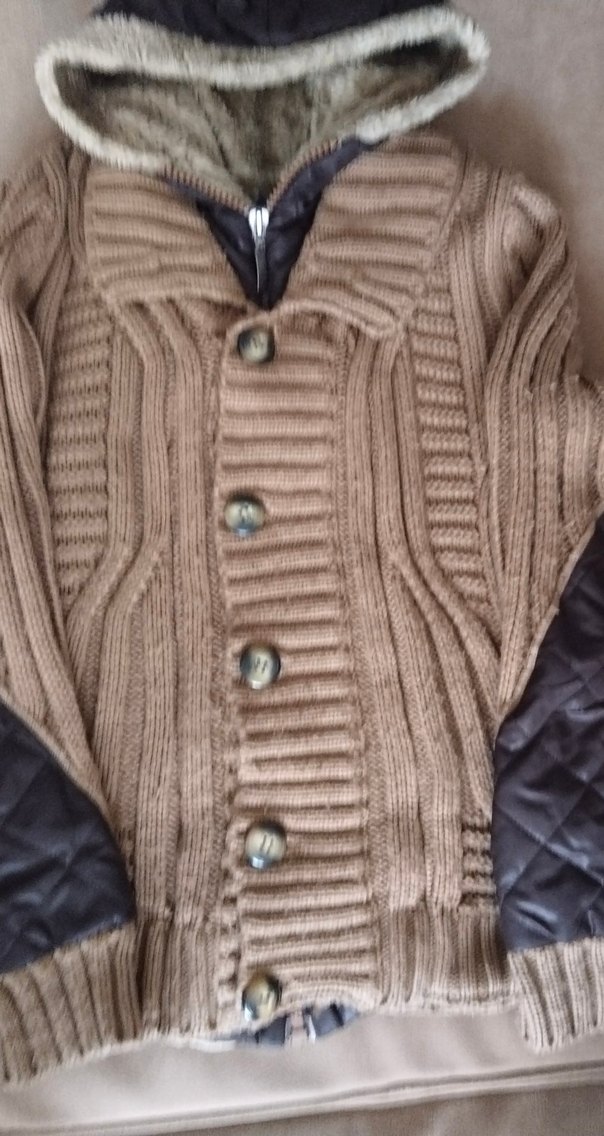 Erkek Kahverengi Örgü Hırka - Görsel 4