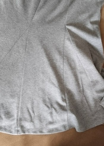 V Yakalı Gri Midi Spor Elbise - Görsel 6