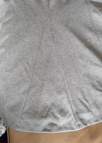 V Yakalı Gri Midi Spor Elbise - Görsel 5