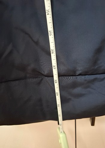 Çıtçıtlı ve Fermuarlı Lacivert Midi Kadın Ceket - Görsel 13