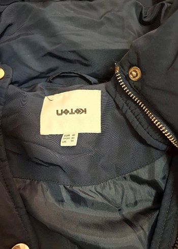 Çıtçıtlı ve Fermuarlı Lacivert Midi Kadın Ceket - Görsel 15