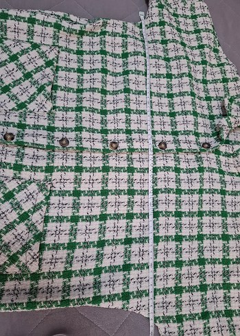 Düğmeli Yeşil Kareli Uzun Kollu Kadın Gömlek - Görsel 5