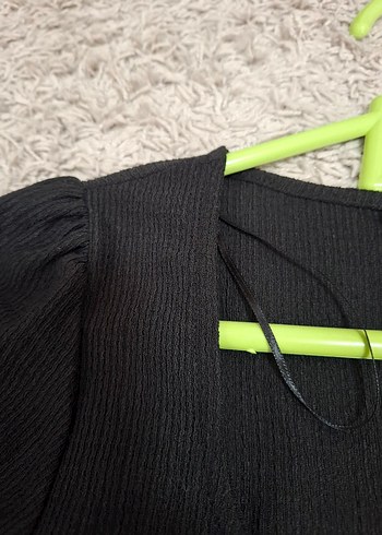 Siyah Kısa Kollu Kadın Bluz - Görsel 5