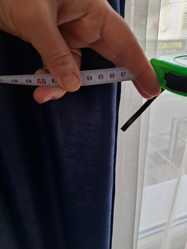 Bir çift Parlak saten Lacivert Düz Fon Perde - Görsel 3