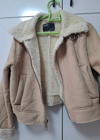 Bej Süet Kürklü Kadın Ceket - Görsel 3