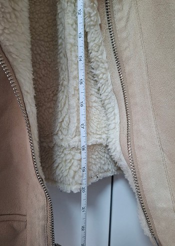 Bej Süet Kürklü Kadın Ceket - Görsel 5