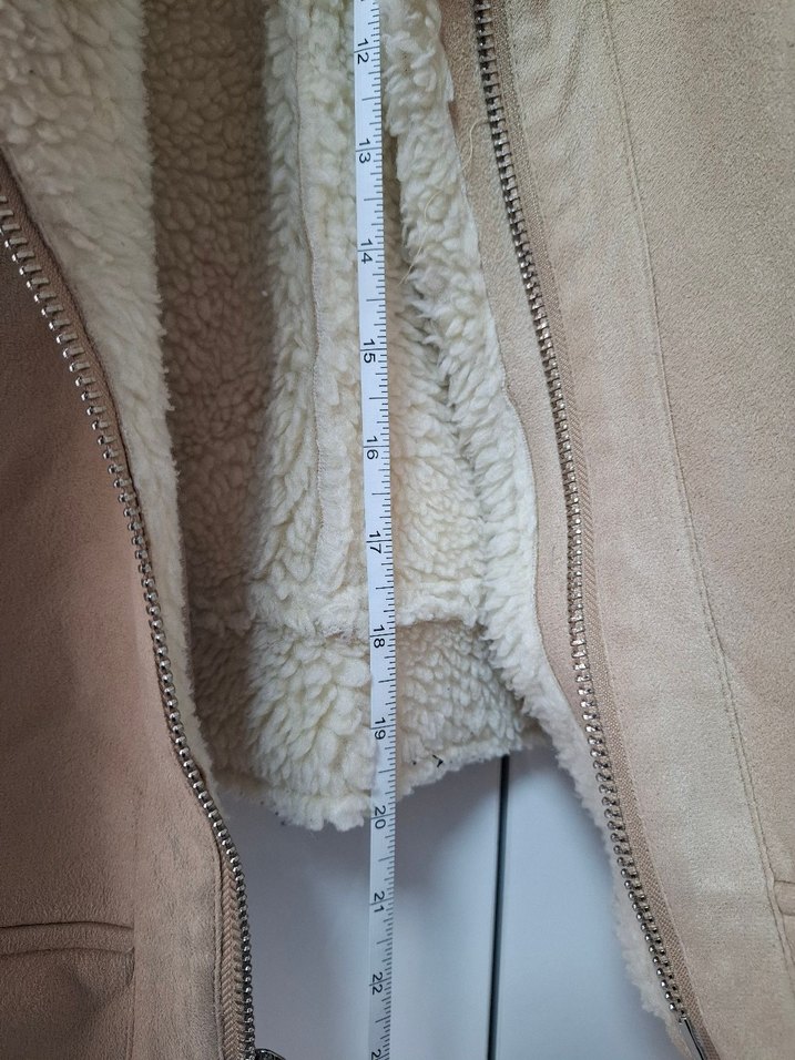 Bej Süet Kürklü Kadın Ceket - Görsel 5