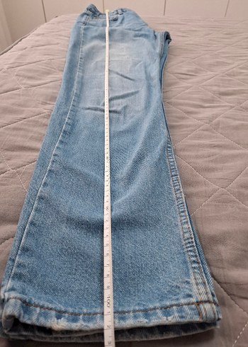 Mavi Midi Boy Rahat Kesim Kadın Kot Pantolon - Görsel 10