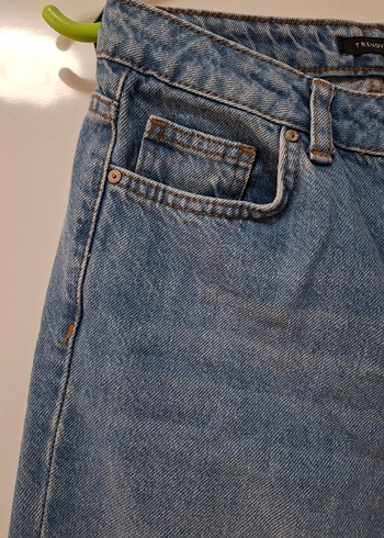 Mavi Midi Boy Rahat Kesim Kadın Kot Pantolon - Görsel 4