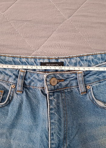 Mavi Midi Boy Rahat Kesim Kadın Kot Pantolon - Görsel 8