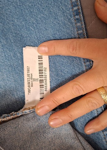 Mavi Midi Boy Rahat Kesim Kadın Kot Pantolon - Görsel 7