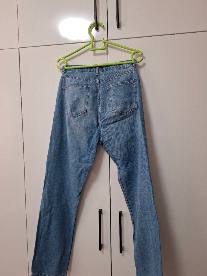 Mavi Midi Boy Rahat Kesim Kadın Kot Pantolon - Görsel 5