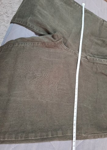 Kadın Haki Bol Kesim mom jeans Kot Pantolon - Görsel 5