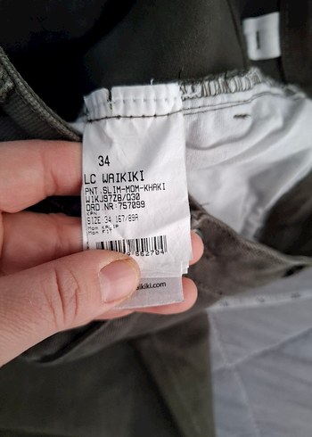 Kadın Haki Bol Kesim mom jeans Kot Pantolon - Görsel 6