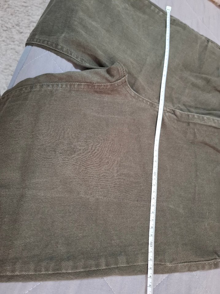 Kadın Haki Bol Kesim mom jeans Kot Pantolon - Görsel 5