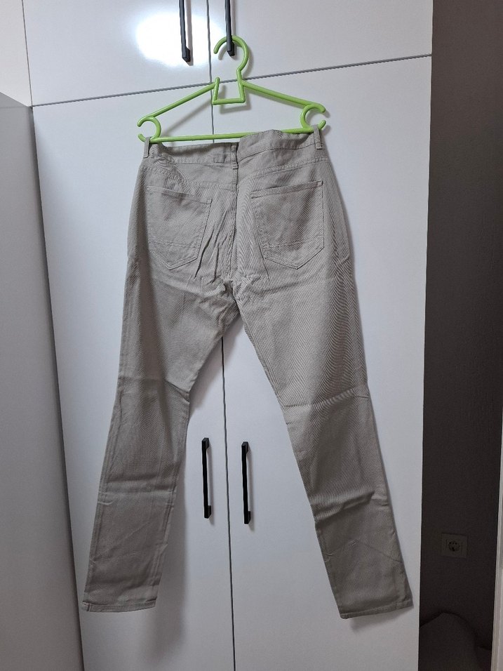 Bej Regular Fit Erkek Kemerli Pantolon - Görsel 4