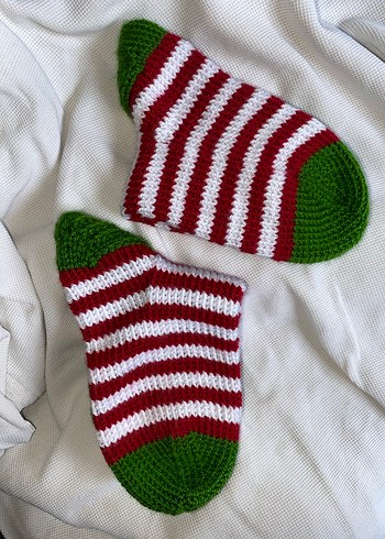 Çizgili Yeşil patik - Görsel 5