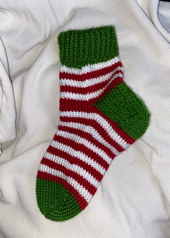 Çizgili Yeşil patik - Görsel 4