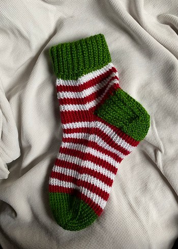 Çizgili Yeşil patik - Görsel 2