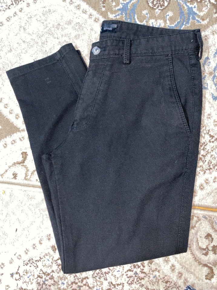 Düğmeli Siyah Erkek Denim Pantolon - Görsel 2