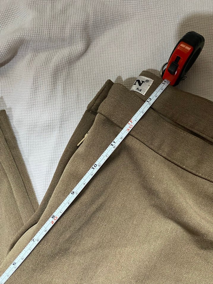 Düğmeli Bej Keten Kadın Pantolon - Görsel 4