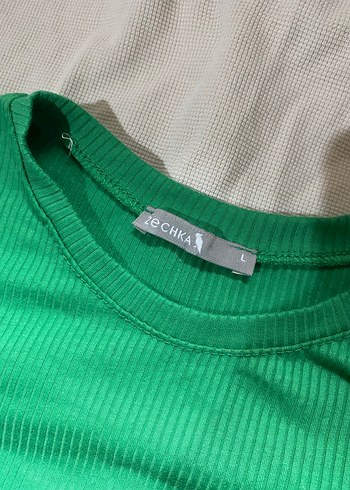 Yeşil Uzun Kollu Kadın Crop Top - Görsel 3