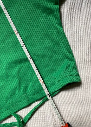 Yeşil Uzun Kollu Kadın Crop Top - Görsel 5