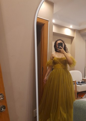 Abiye Kadın Straplez Şeffaf Uzun Abiye Elbise