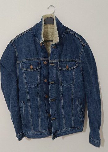 Düğmeli Mavi erkek Denim Ceket