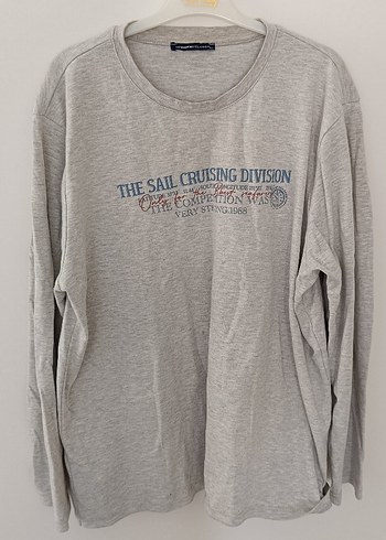 Erkek Gri Uzun Kollu Baskılı Sweatshirt