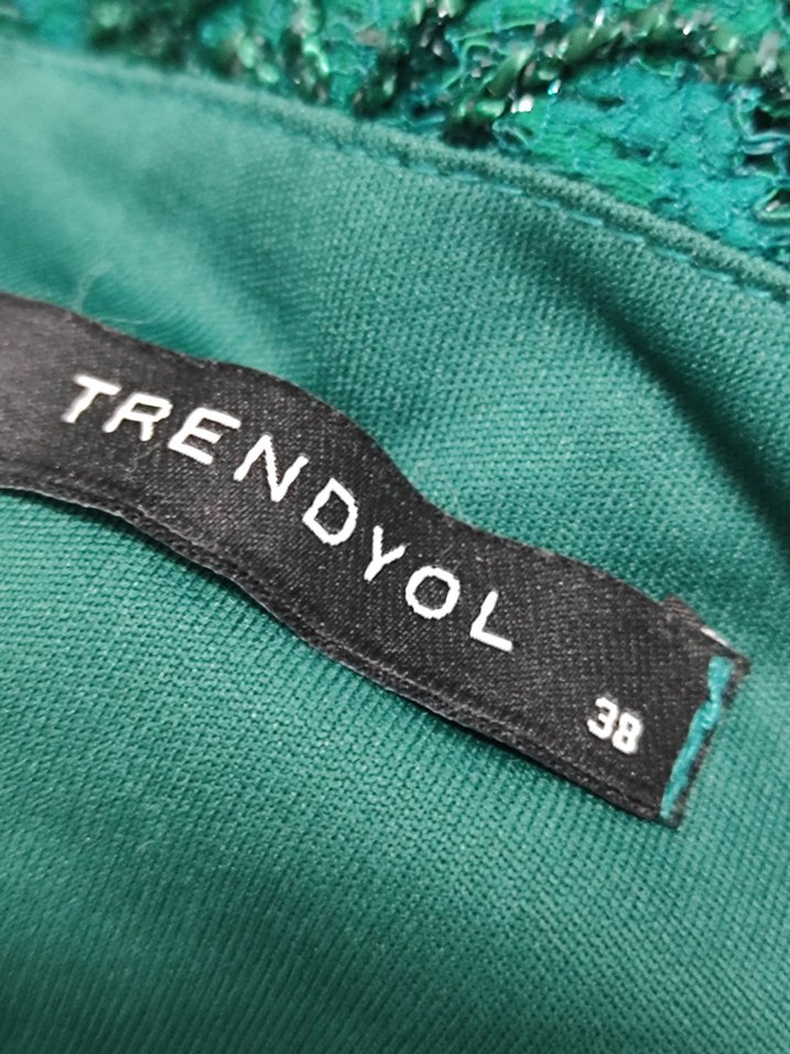 Turkuaz Uzun Kollarsız Kadın Elbisesi - Görsel 3