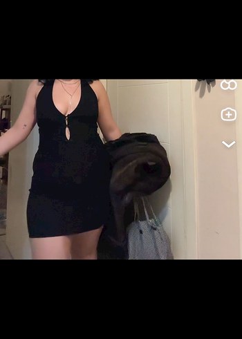 V Yakalı Siyah mini kadın elbise - Görsel 7