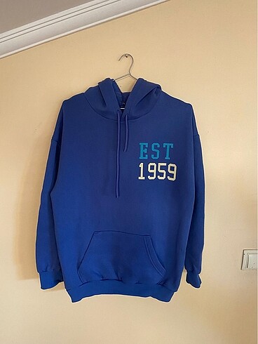 Mavi Desenli Sweatshirt