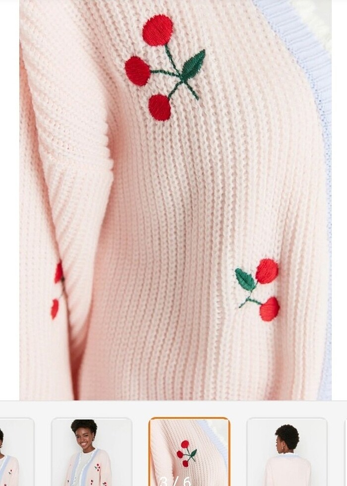 Trendyolmila kiraz desenli hırka  - Görsel 3