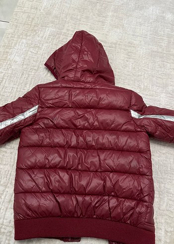 Bordo Kapüşonlu Erkek Çocuk Mont - Görsel 4