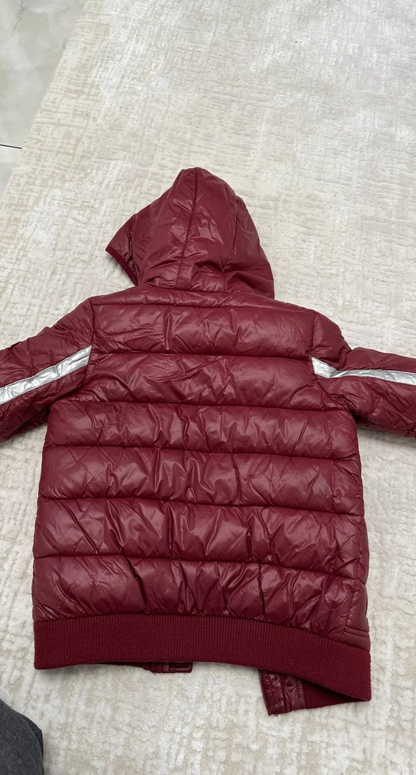 Bordo Kapüşonlu Erkek Çocuk Mont - Görsel 4