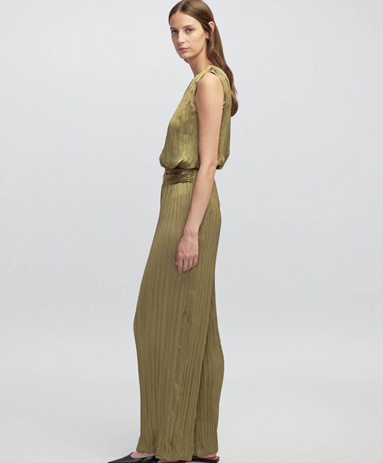 Piliseli Metal Tokalı Kadın Tulum - Görsel 3