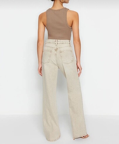 Trendyol & Milla Taş rengi denim pantolon