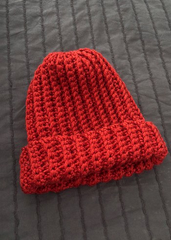 Kadın Kiremit Rengi Örgü Bere - Görsel 4