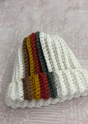 Renkli Bohem Kadın Örgü Bere - Görsel 3