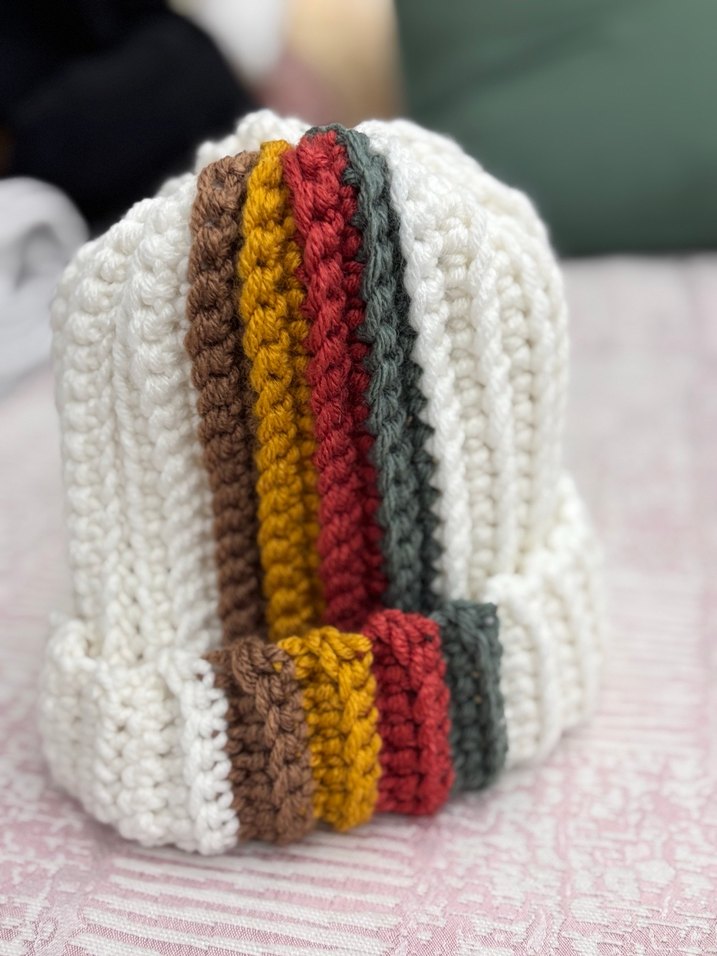 Renkli Bohem Kadın Örgü Bere - Görsel 4