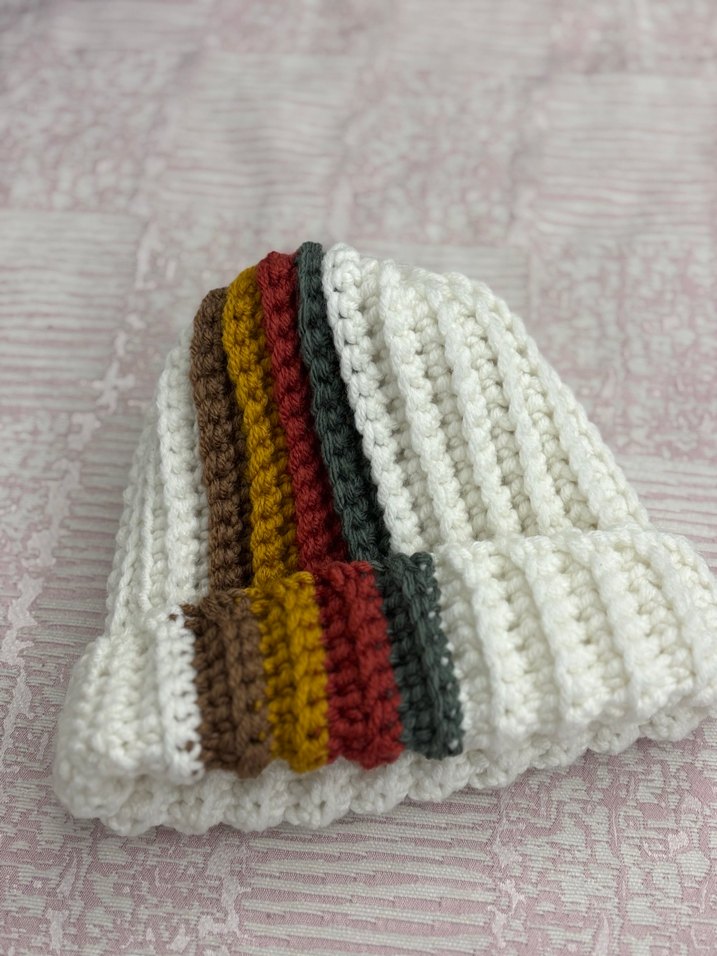 Renkli Bohem Kadın Örgü Bere - Görsel 3