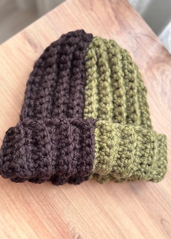 Kahverengi Örgü Kadın Bere - Görsel 4