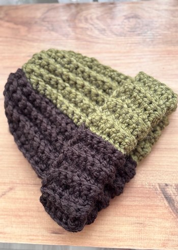 Kahverengi Örgü Kadın Bere - Görsel 5