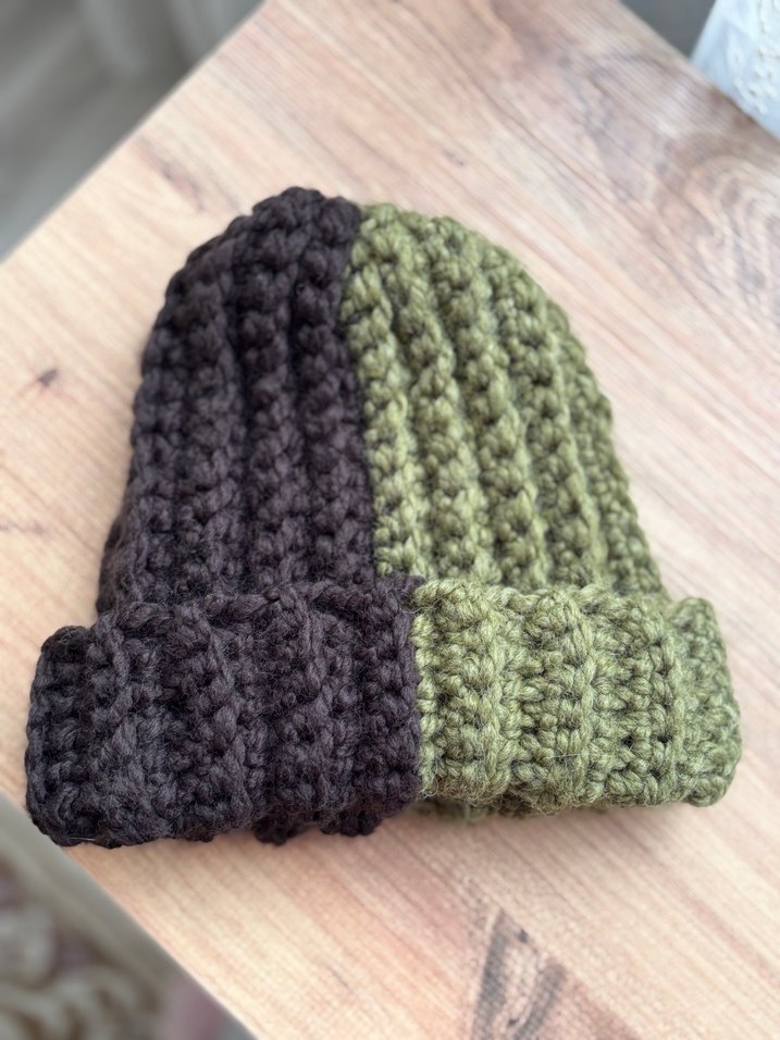 Kahverengi Örgü Kadın Bere - Görsel 2